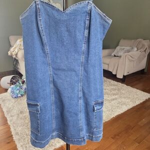 Celebrity Pink Denim Smocked Dress